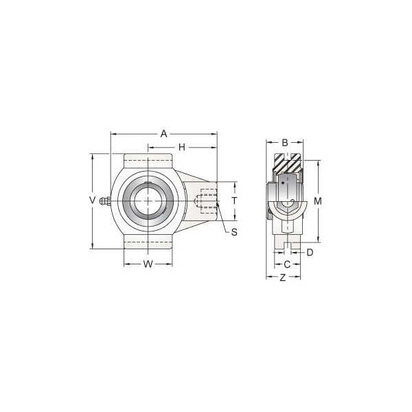 SINGLE ROW BALL BEARING, 15MM STAINLESS SET SCREW WHITE NARROW SLOT TAKE-UP